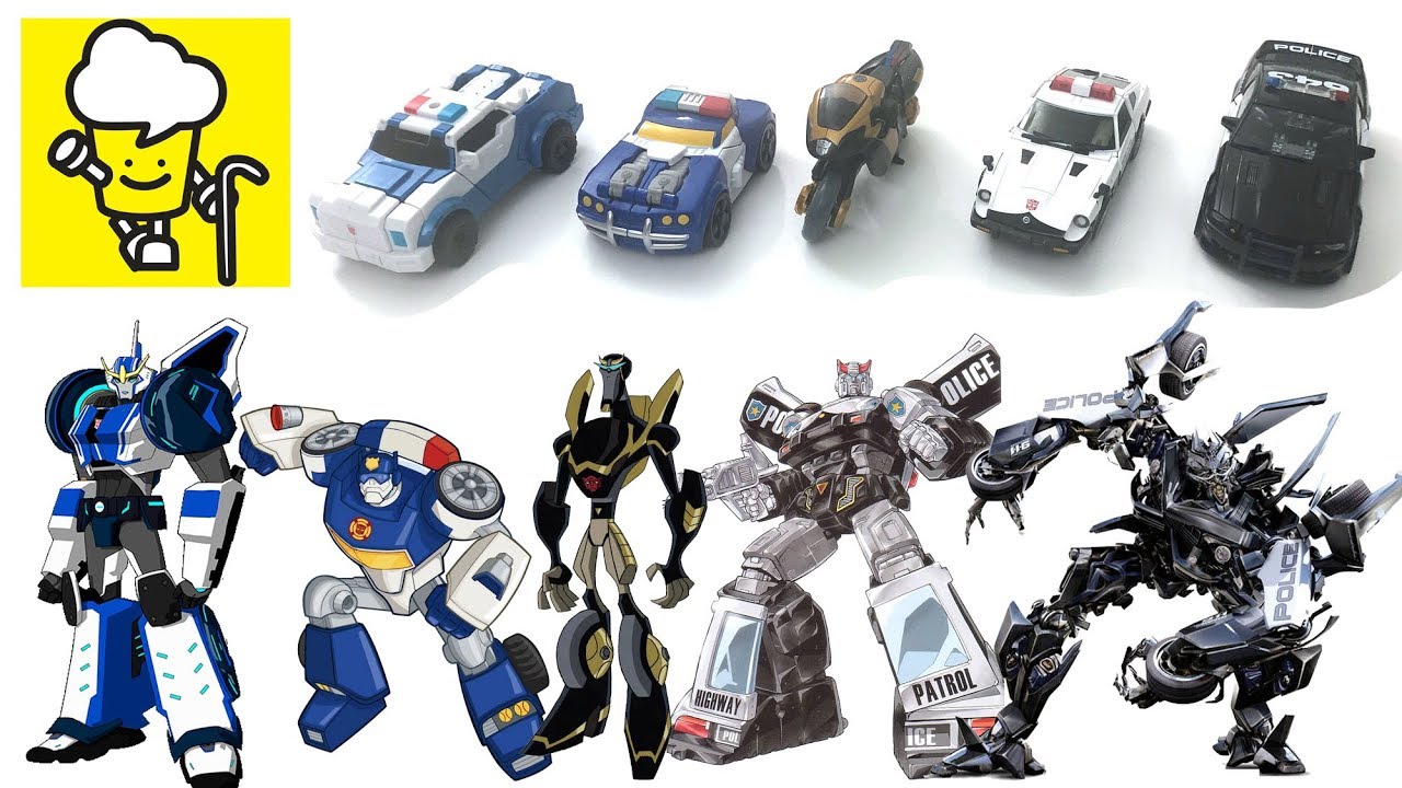 Different Police Transformer robot toys Prowl Barricade Strongarm Chase ランスフォーマー 變形金剛