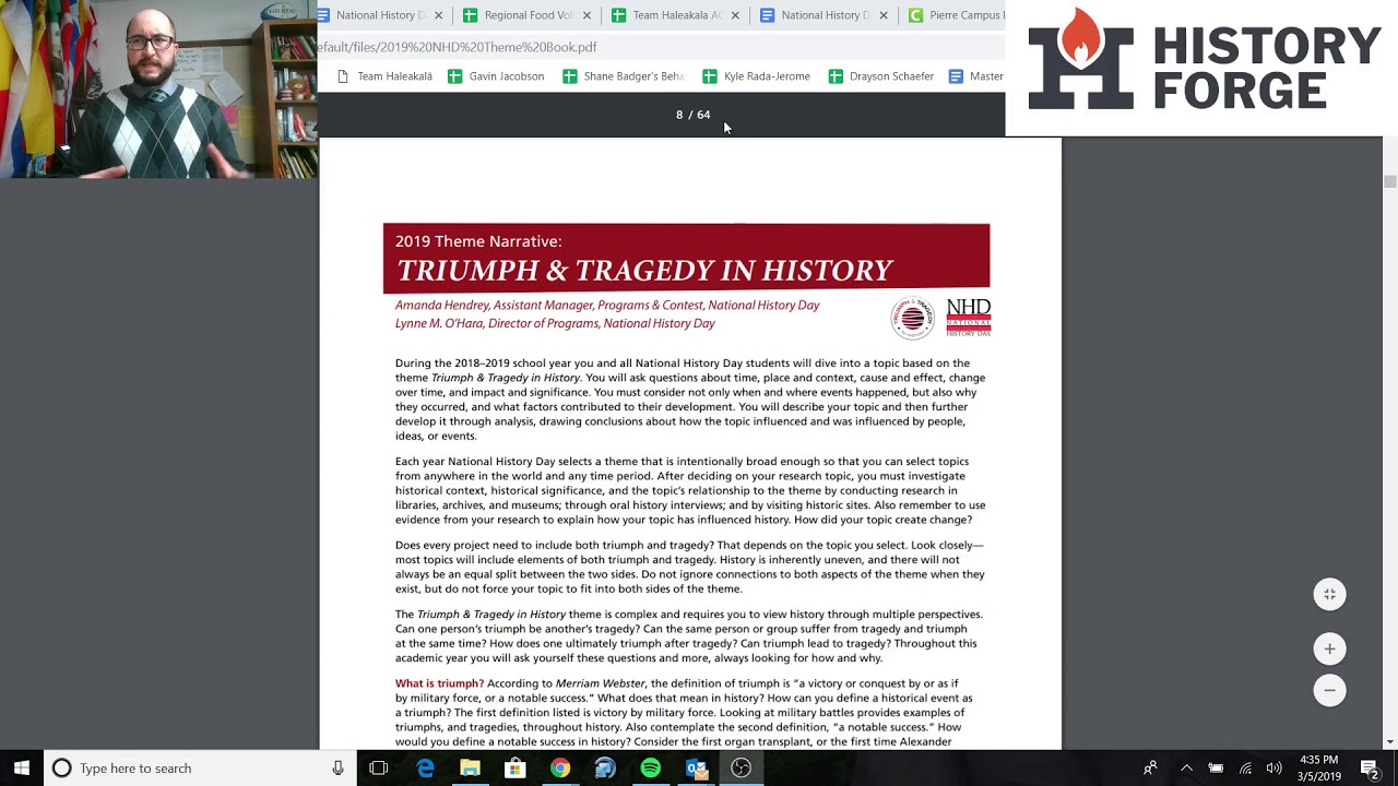 2019 Theme: Triumph and Tragedy