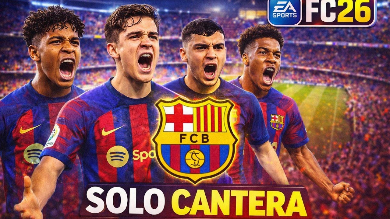 HICE un FC BARCELONA SOLO con JUGADORES de CASA en FC 26🔵🔴