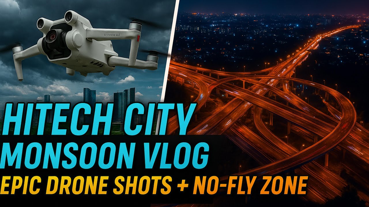 Exploring Hitech City | My Wife's Interview + Monsoon Vibes + DJI Mini 3 Pro Drone Shots 🌧️🌆