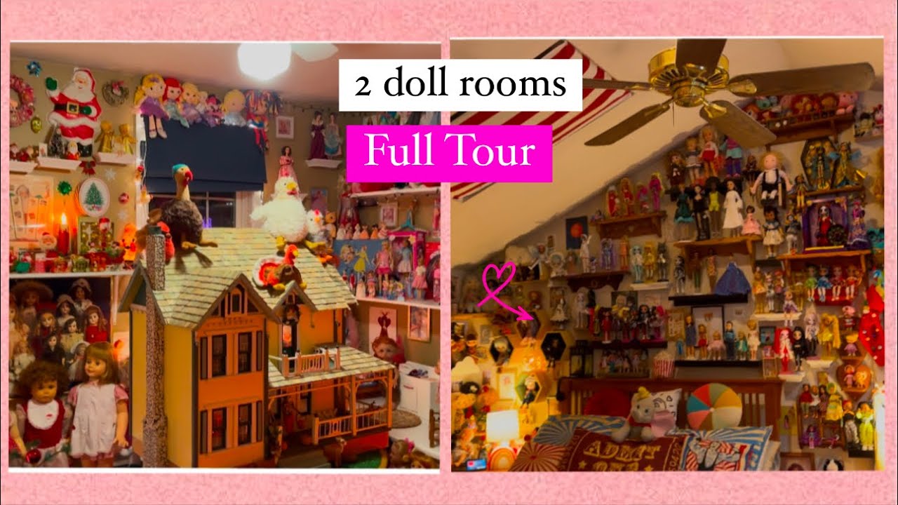 NEW Doll Room Tour!2 Rooms!! How To Decorate With Your Doll Collection As A Maximalist~4k