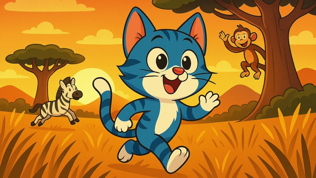 Le Chat Bleu &ndash; Le Chat Bleu arrive dans la savane | Comptine pour enfants