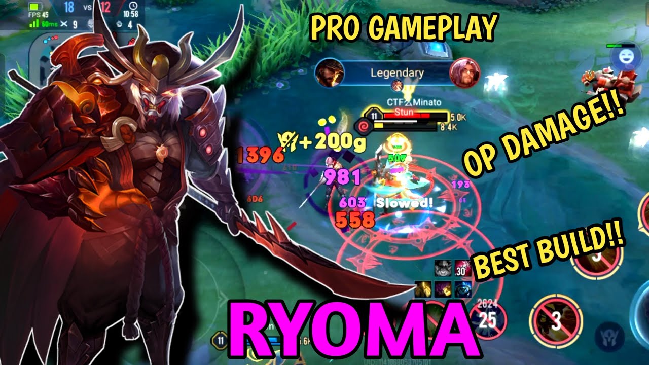 Ryoma best build and Pro Gameplay | Aov | Cot | Rov | Lien Quan Mobile | Thunder Zone ||