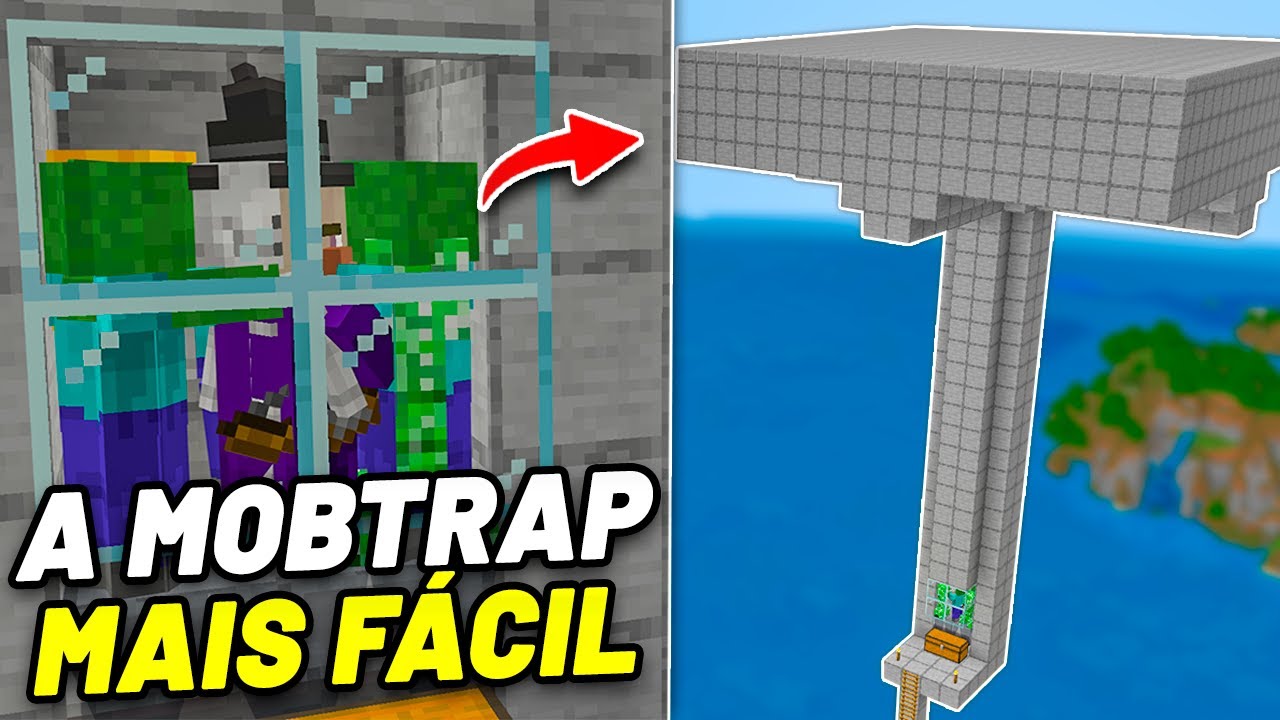 Como fazer a MOBTRAP MAIS FÁCIL do MINECRAFT BEDROCK