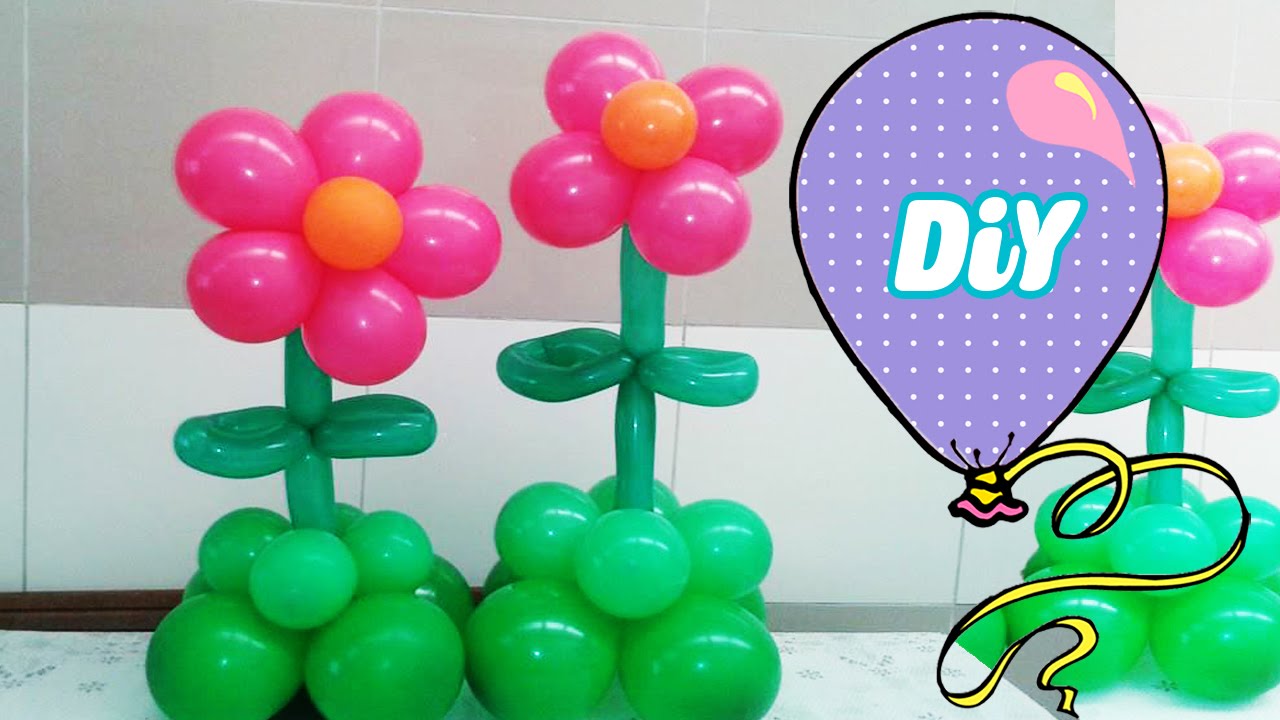 Centro de Mesa Flor de Balão - Tutorial Decoração de Balões / Bexigas