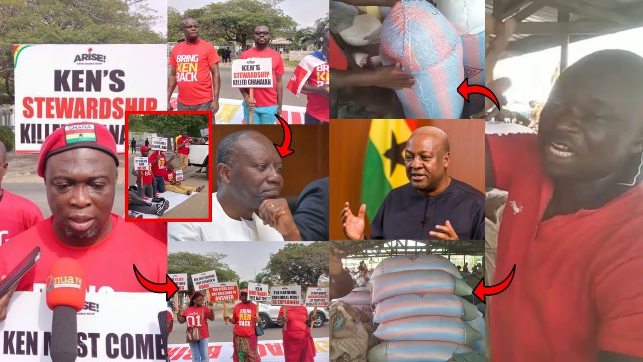 Bring Back Ken Ofori Atta Protest live at US Embassy + Farmer Bl@sts Mahama on Reducing Maize Price