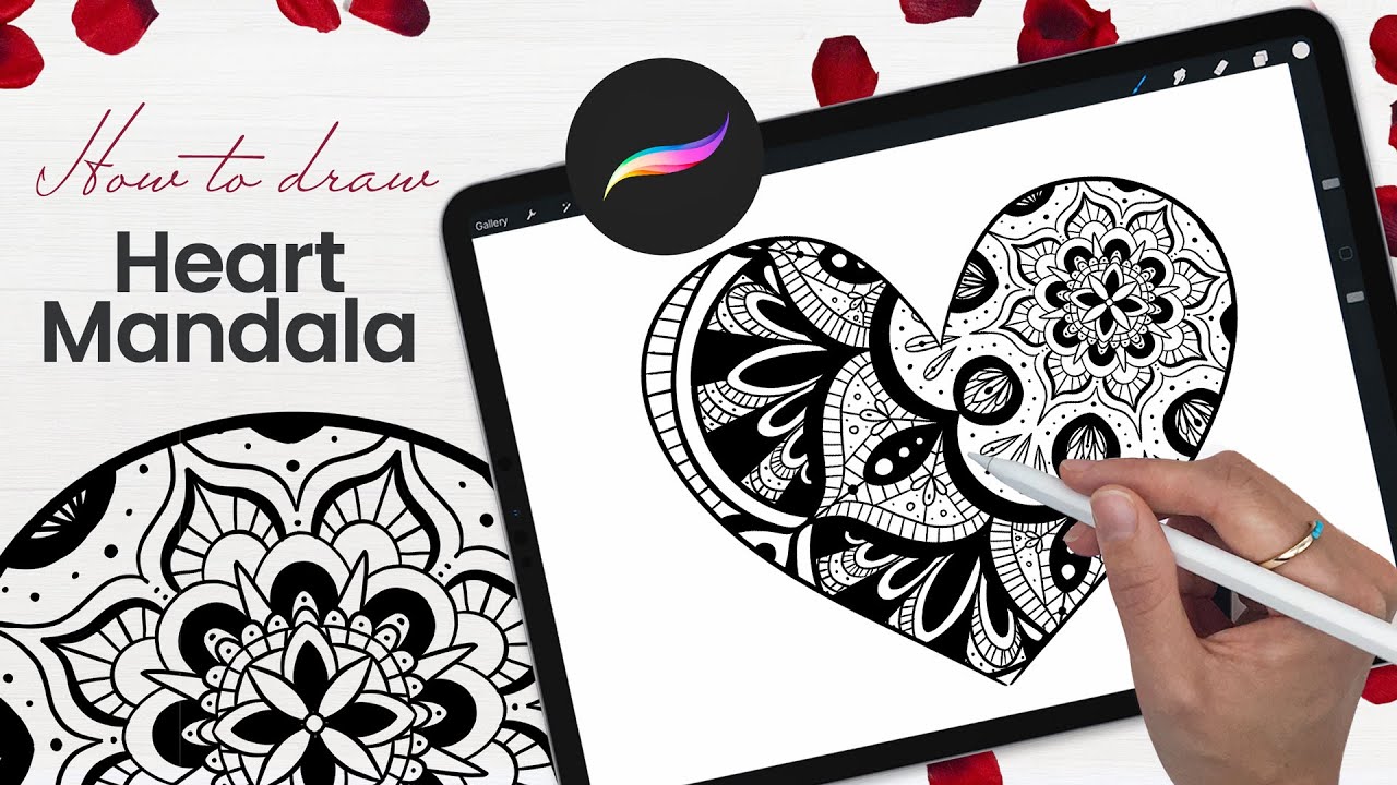 How To Draw A Heart Mandala &bull; Procreate Tutorial &bull; Valentine's Day Art