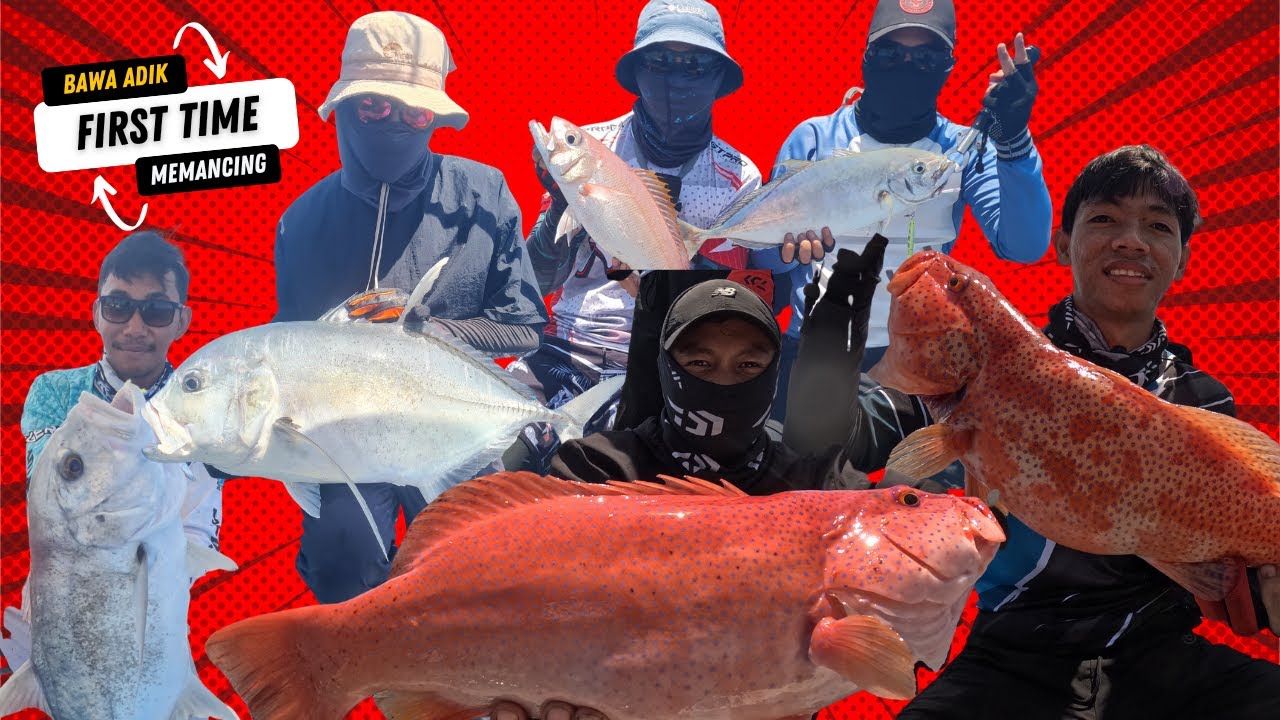 Bawa adik first time belajar mancing terus dapat size monster!!