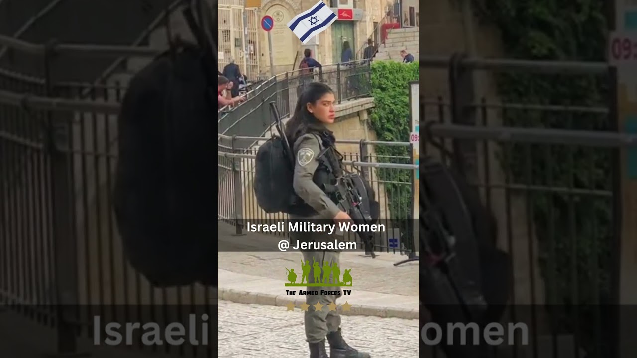Israeli Women Army guarding street of Jerusalem  #army #military #israel #idf #shorts