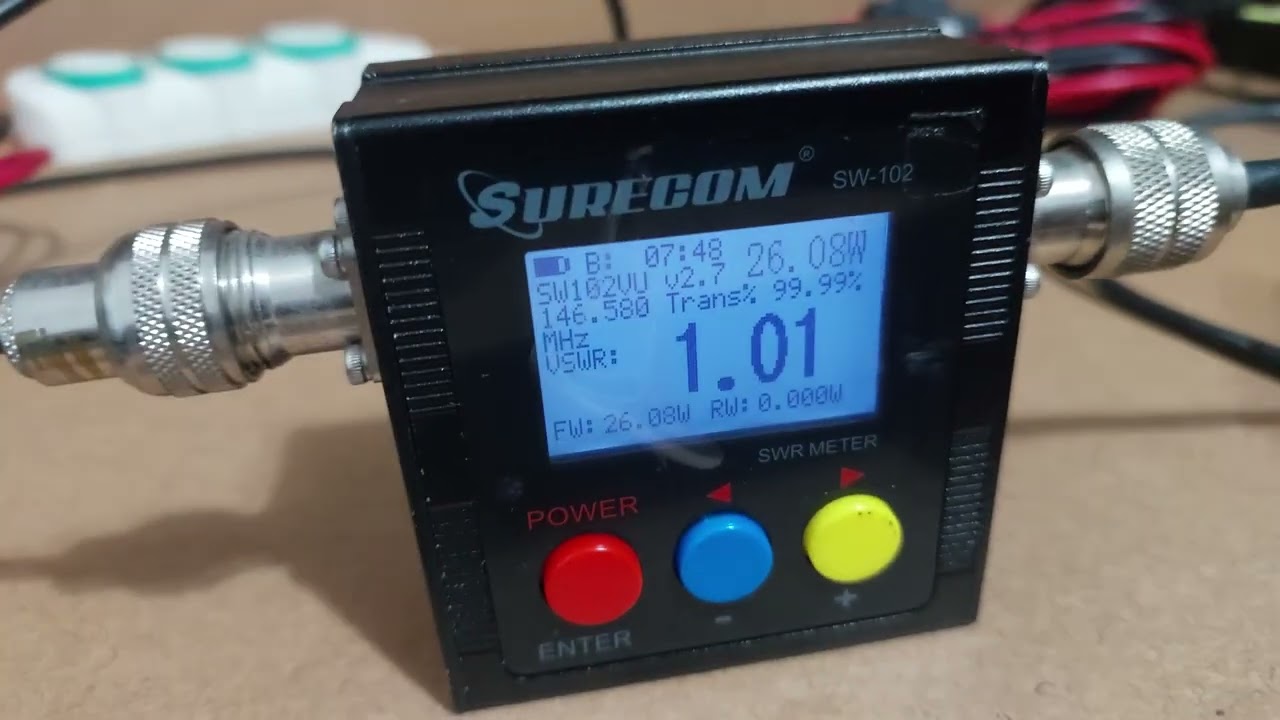 Teste do Yaesu FTM-3100 c/ vatímetro / medidor de ROE Surecom SW-102