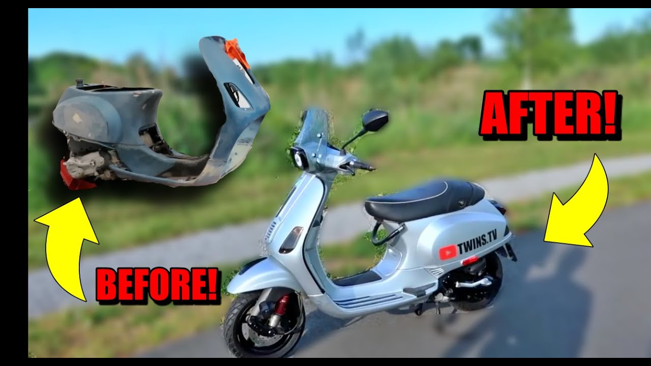 SCHADE VESPA/SCOOTER NAAR CUSTOM VESPA IN 10 MINUTEN| ANGELEYE| Twins.tv #70