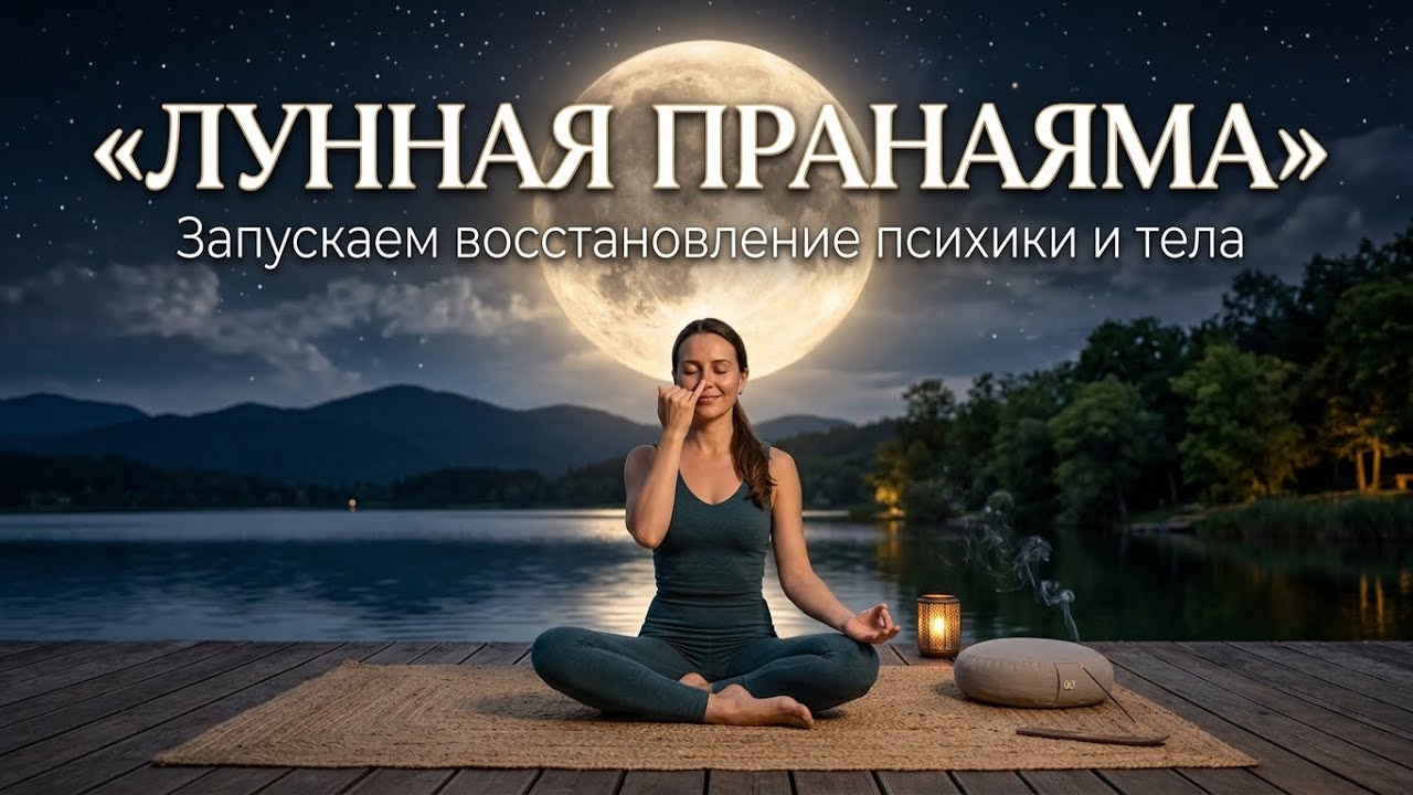 Дыхание восстановления. Лунная пранаяма. (выровнять давление, успокоить эмоции, убрать кортизол)