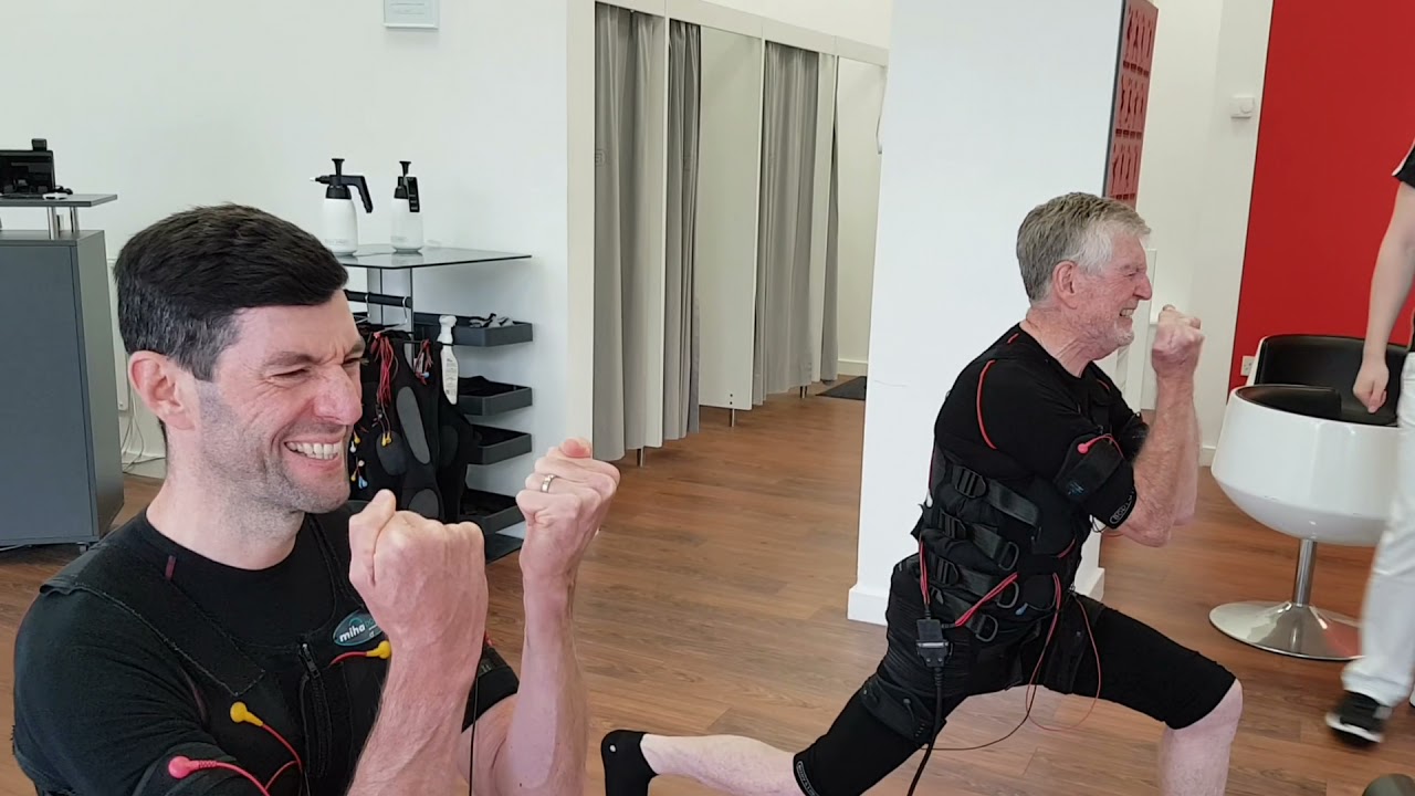 Father & Son Electric Muscle Stimulation (EMS) full body HIIT workout at Bodystreet Milton Keynes