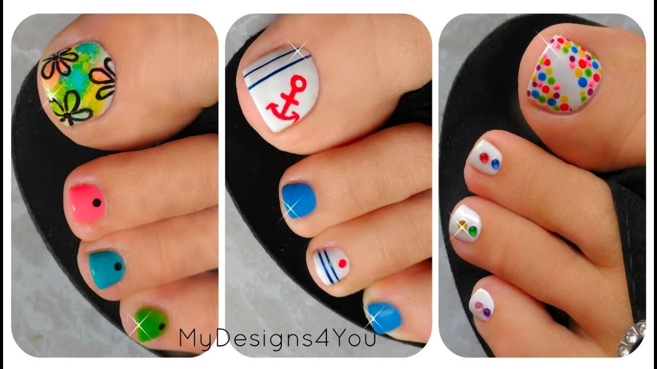 3 Easy Summer Toenail Designs