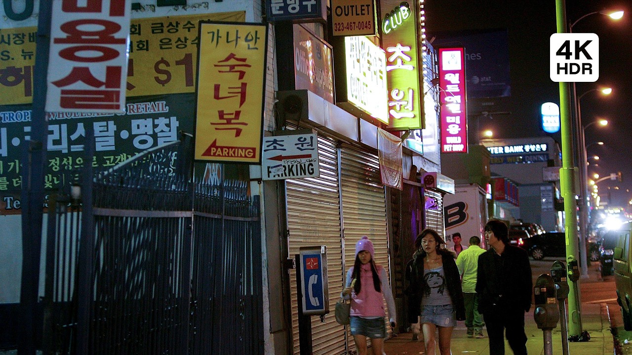 🇺🇸 Night Walk Through LA's Koreatown &middot; 4K HDR