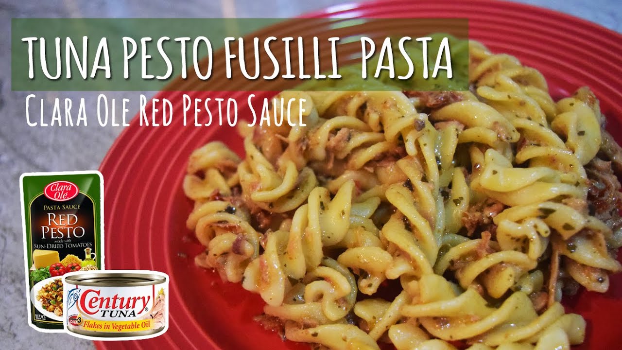 Tuna Pesto Fusilli Pasta using Clara Ole Sauce // Quick and Easy // Simple and Delicious