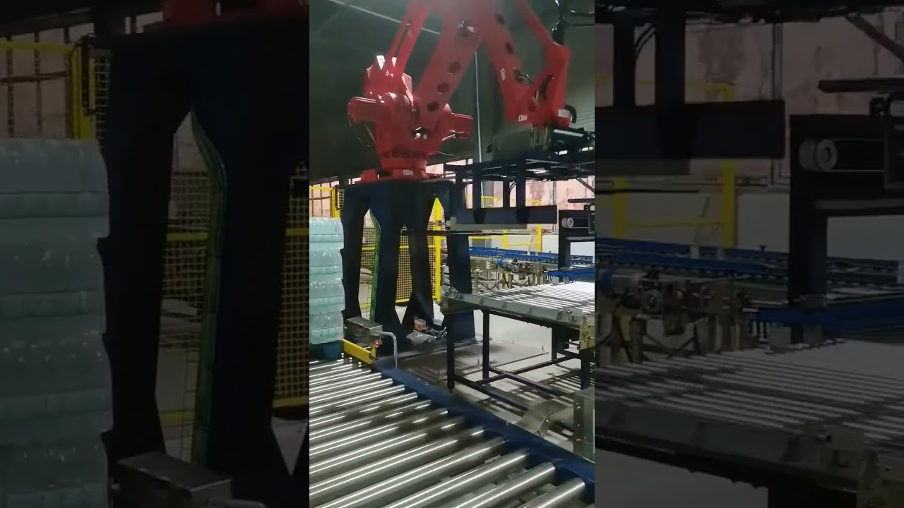 Automatic robot palletiser!#water #bottle #fillingline #robot #palletiser #automation #factory
