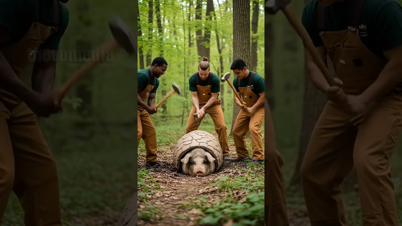 Men Save Pig Trapped In Shell! #rescue #animals #pets