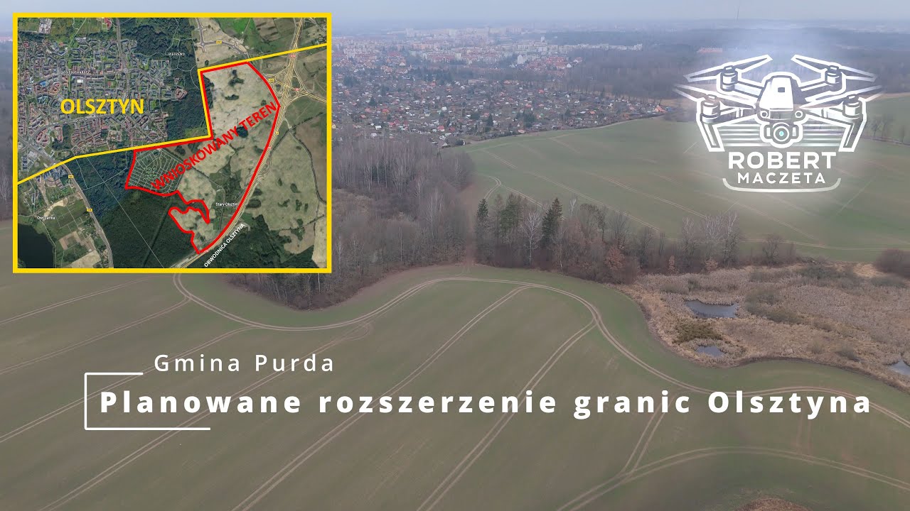Olsztyn - Purda | Planowane rozszerzenie granic miasta | Konsultacje społeczne | Widok z drona 4K