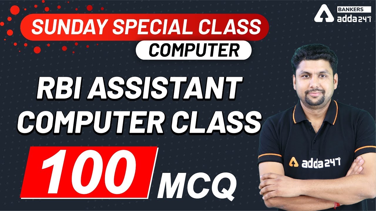 RBI Assistant Computer Class 100 MCQ