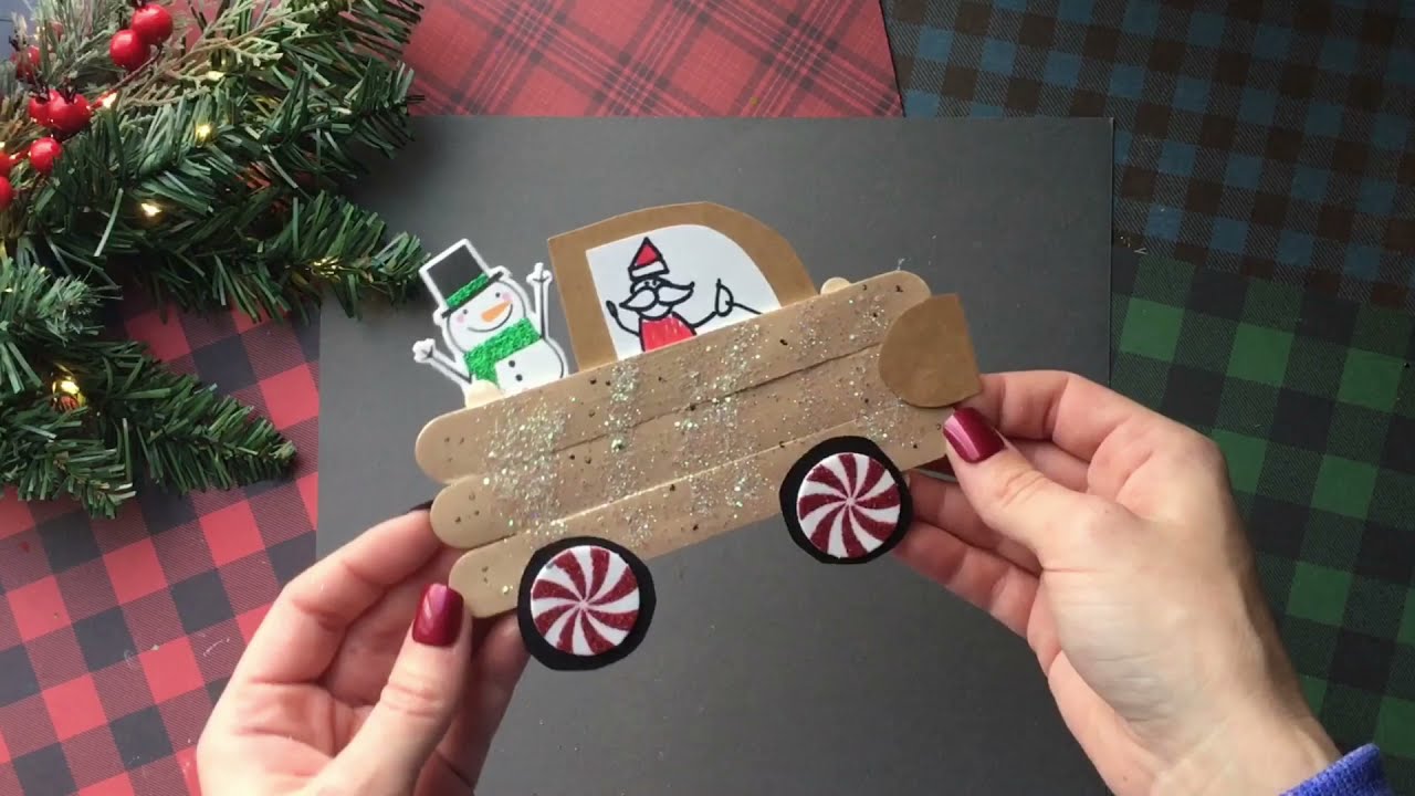 Wood Gingerbread Pickup Truck Ornament Craft Idea For Kids To Make This Christmas