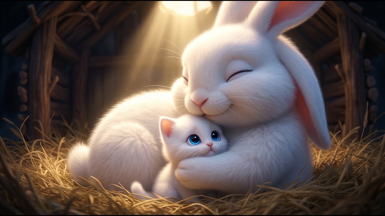 Rabbit help a kitten and make her friend #pets #rabbit #heartwarming #rabbitcookingfood