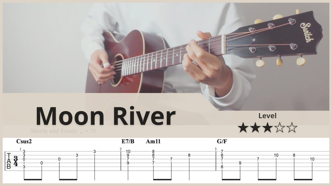 【TAB】Moon River - FingerStyle Jazz Guitar ソロギター - Audrey Hepburn【タブ】