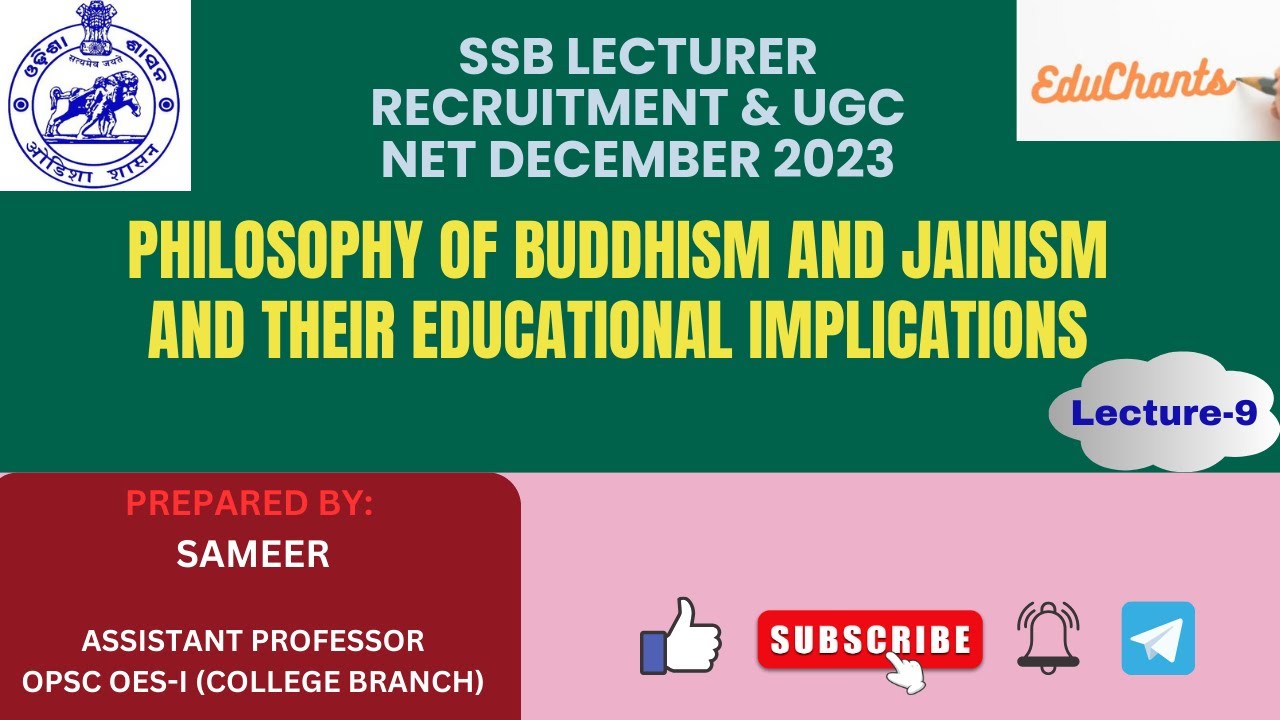 Philosophy of Buddhism and Jainism: Their Educational Implications | UGC NET/SSB Dec 2023 |Lecture-9