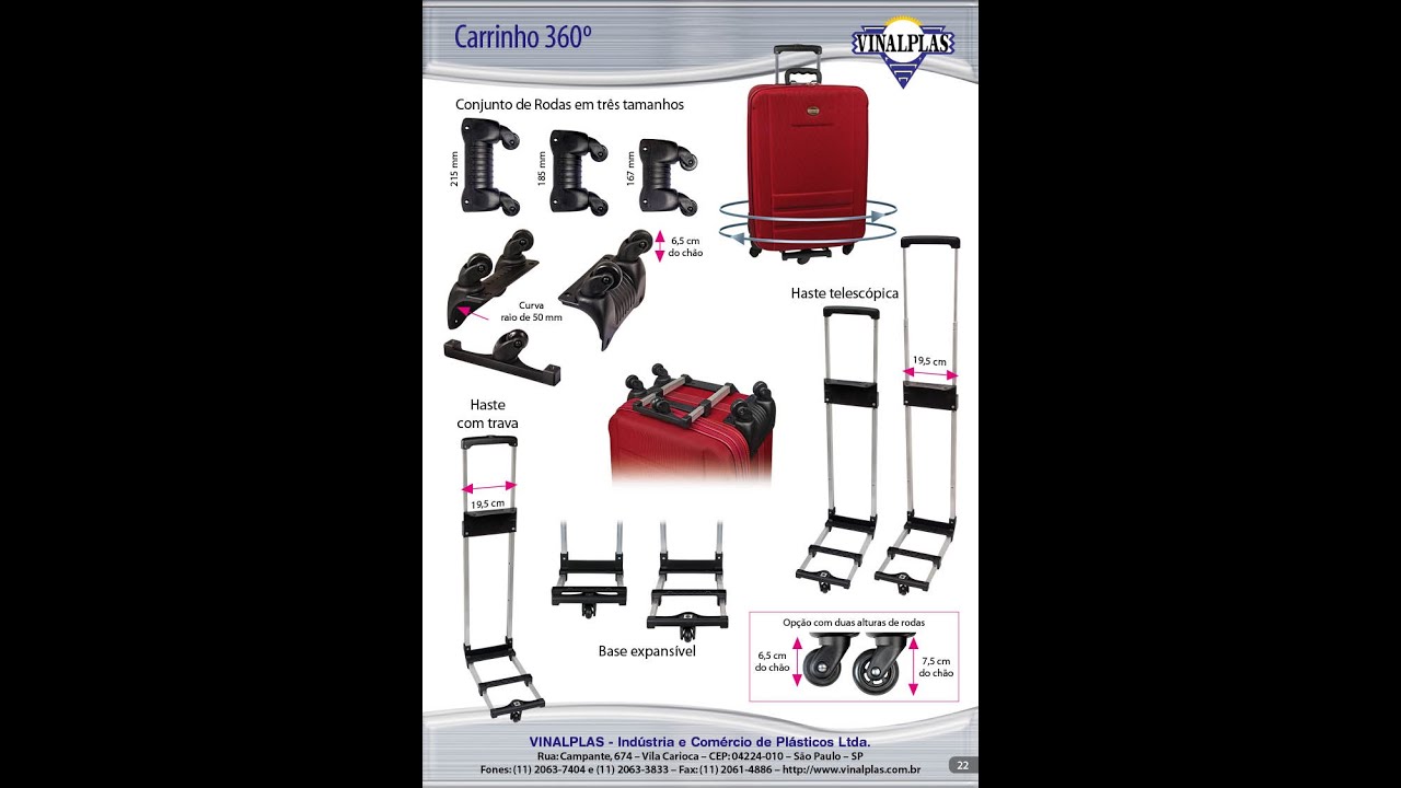Carrinho para Malas rodas 360° duplas