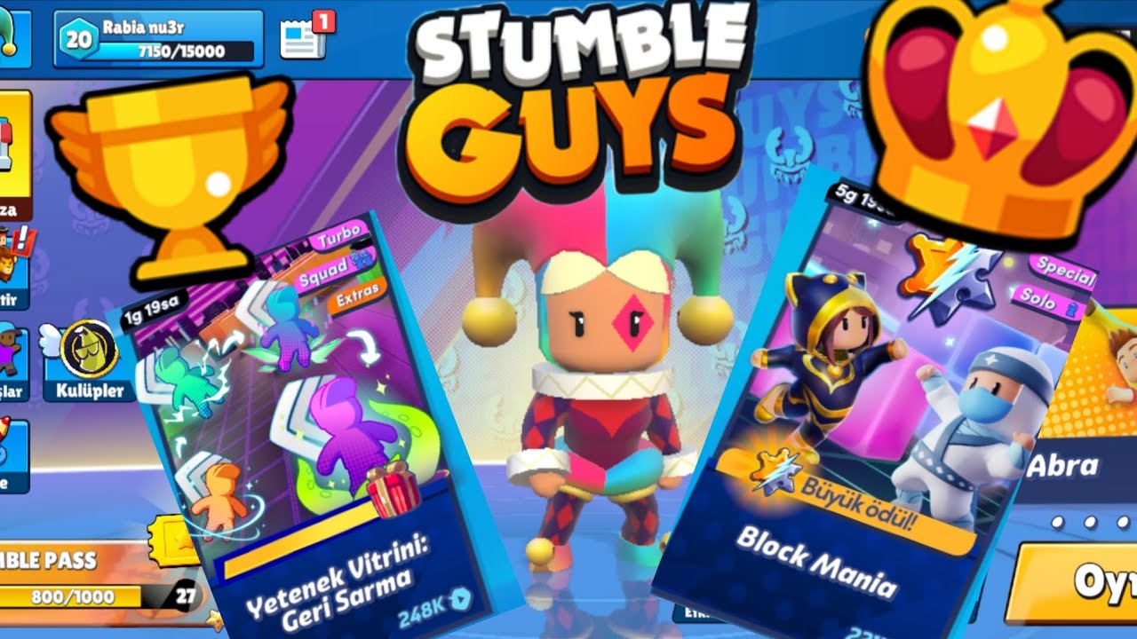 Stumble Guys ta oyunlarda kazanmaya çalıştım
