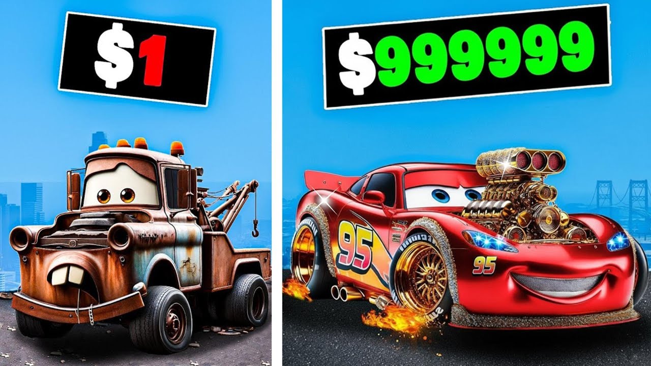 $1 to $1,000,000,000 DISNEY CARS in GTA 5!