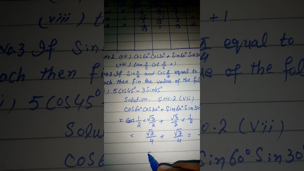 9th class Maths New Syllabus 2025-26 Unit No.6Ex.6.4 Topic:Value of Trigonometry Ratios of specialQ2
