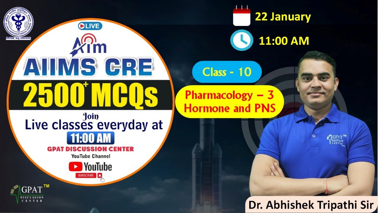 AIIMS CRE PHARMACIST MCQ SERIES✍️CLASS- 10 | PHARMACOLOGY- III | AIIMS #aiimscre2025 #pharmacology