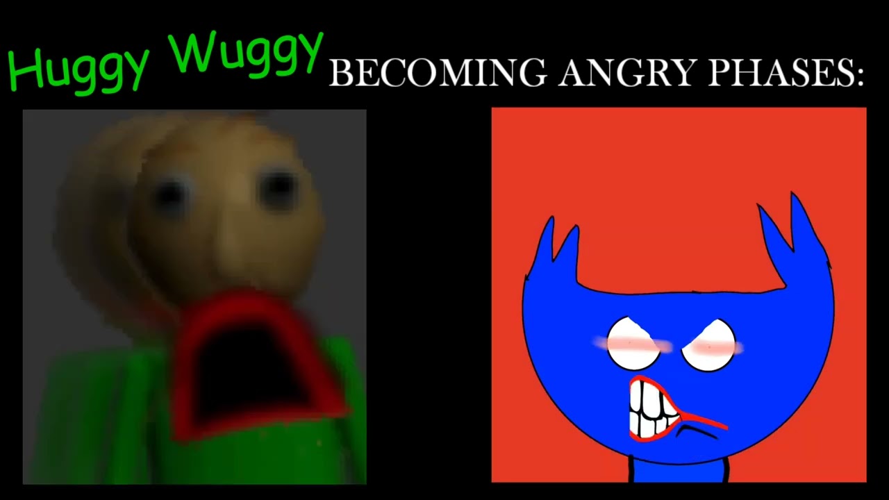 (For @Callahanpro9054) Baldi Becoming Scared: Huggy Wuggy Becoming Angry Phases