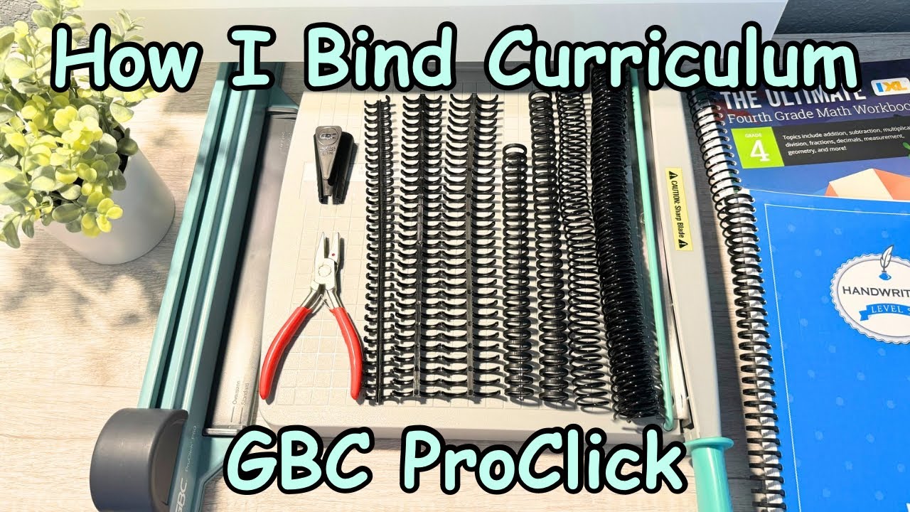 How I Bind Curriculum - ProClick P50 Walkthrough - binding spines, spiral coil, crimp pliers, paper