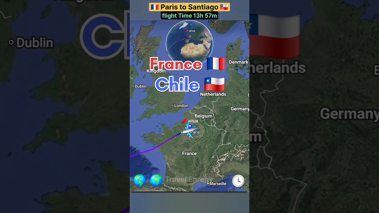 France 🇫🇷 to Chile 🇨🇱 flight Route direct flight ✈️ Operator by Air France #lagua #losclille