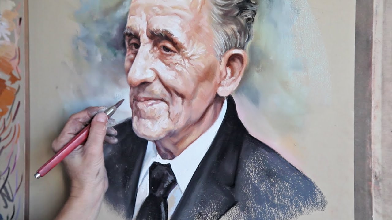 Pastel portrait, Portrait painting, Old man portrait