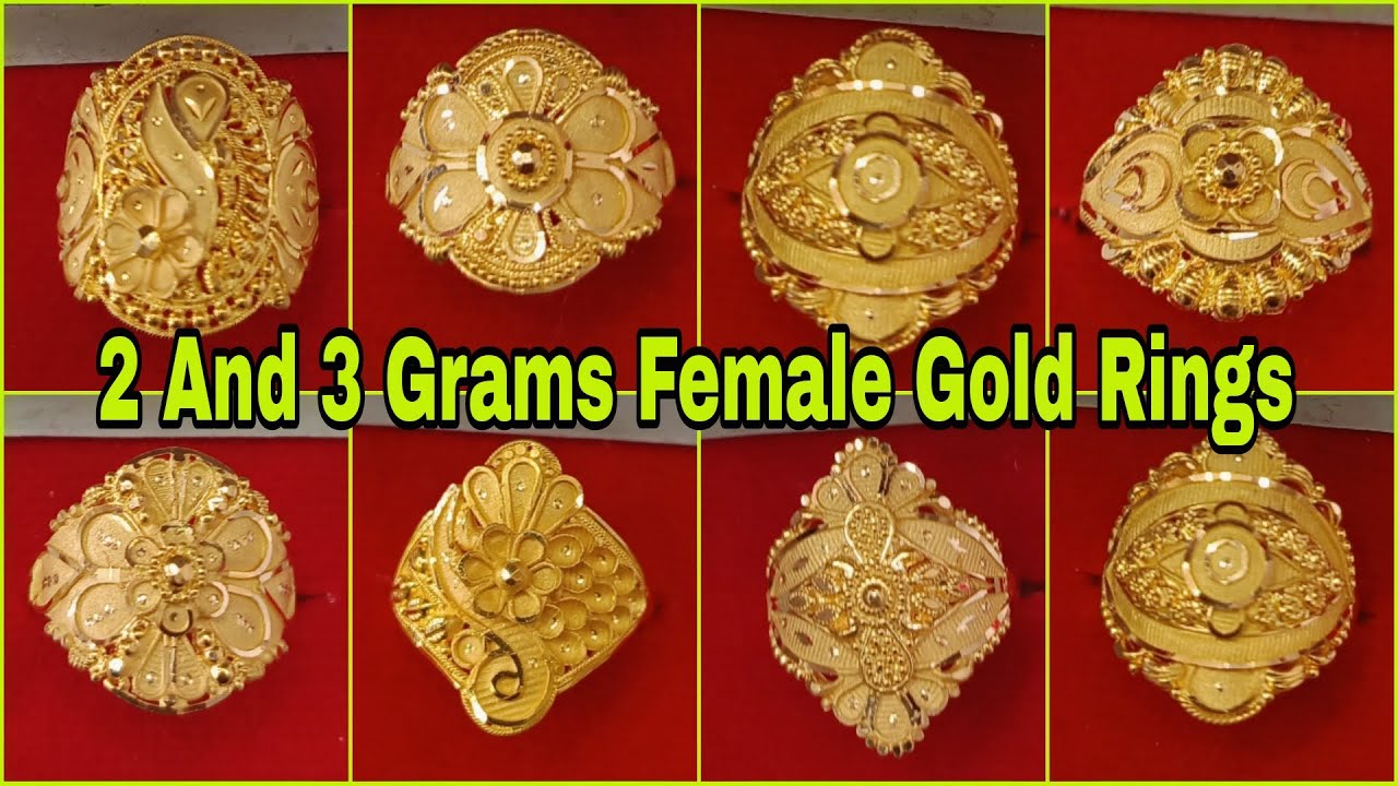 2-3 Gram Gold Ladies Ring Designs With Price | Women Gold Ring New Design