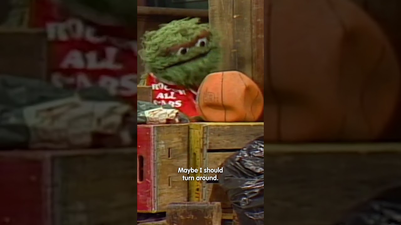 Oscar the Grouch plays basketball #sesamestreet