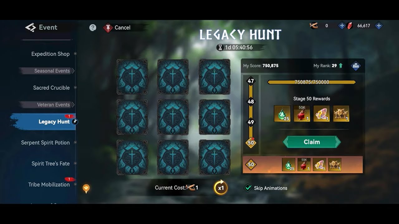 ⚔️ VIKING RISE ⚔️ : :🔥 LAGACY HUNT 🔥 STAGE 1-50 🪜 EACH REWARDS STEP BY STEP 👣
