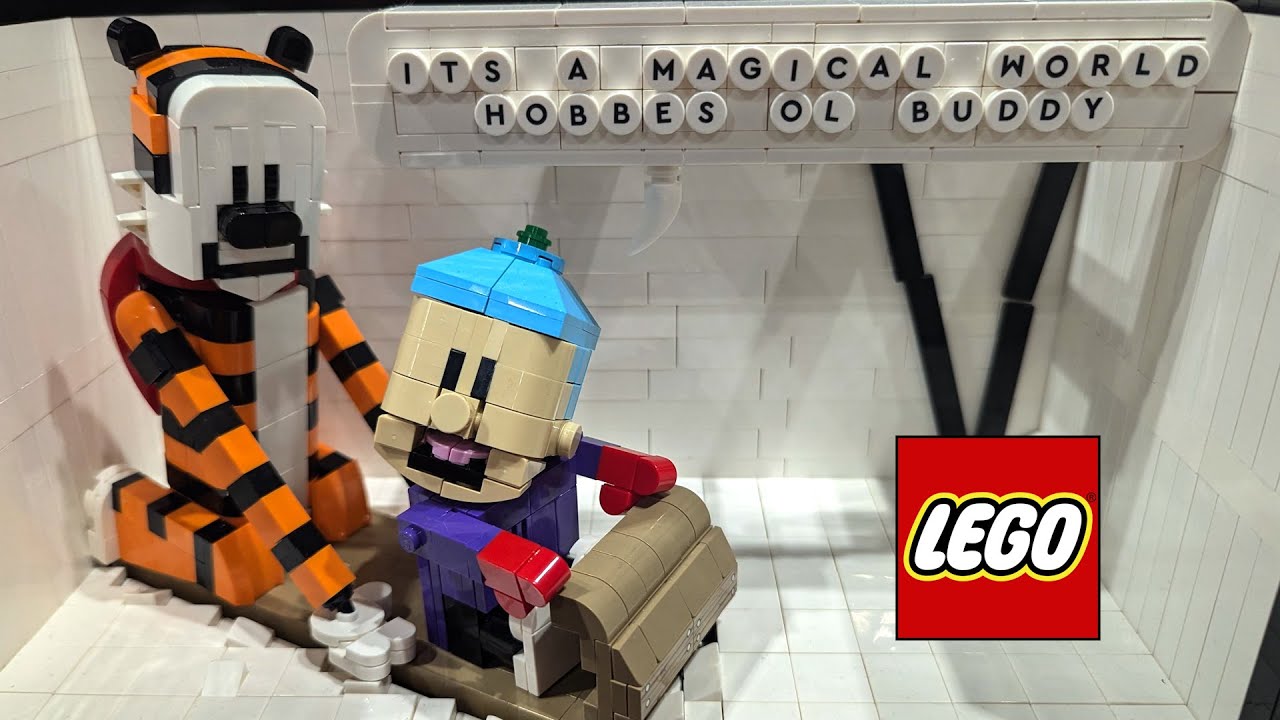 Calvin and Hobbes Comic Strip in LEGO
