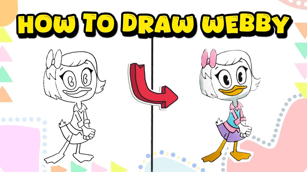 How to Draw Webby Vanderquack from DuckTales &ndash; Disney Drawing