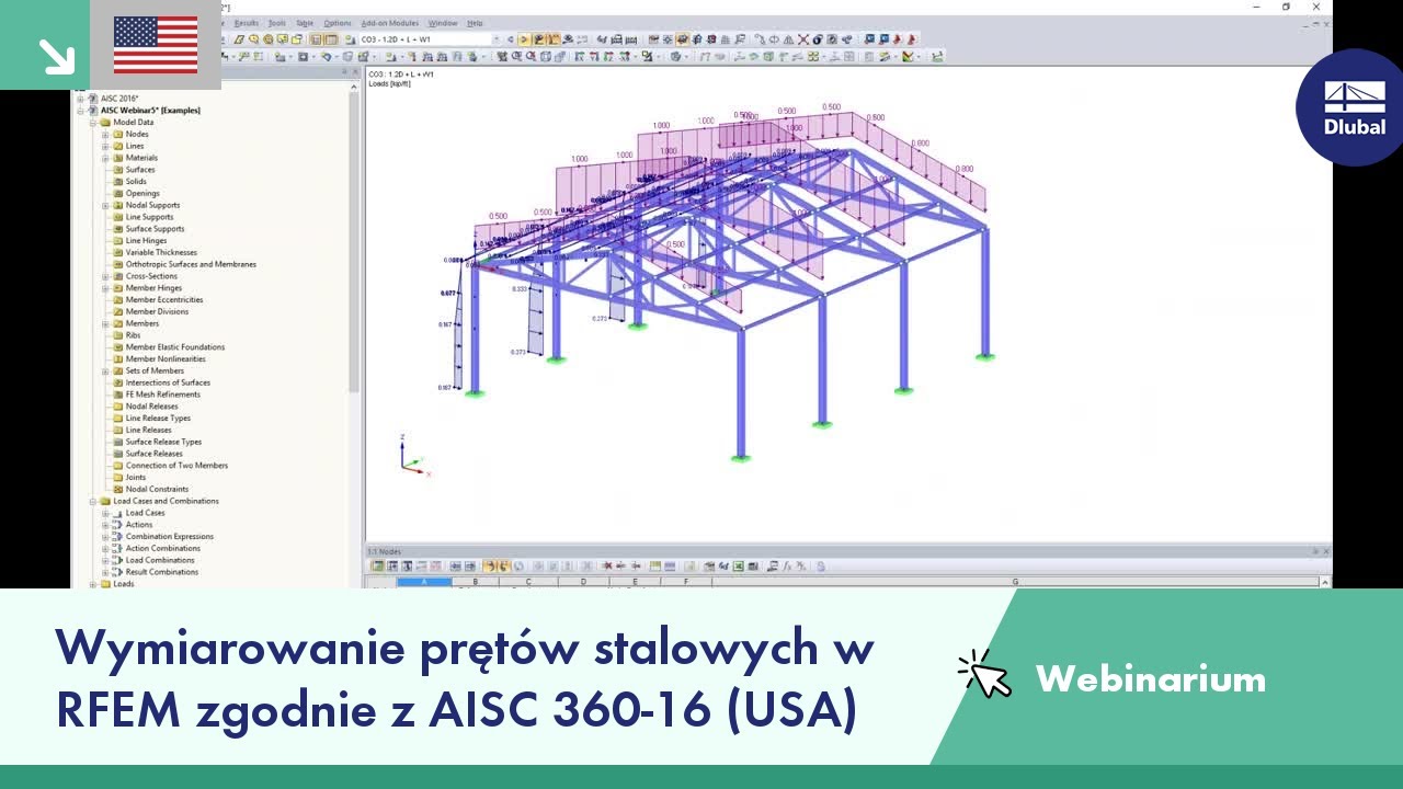 [EN] Webinarium: Wymiarowanie pręt&oacute;w stalowych w RFEM zgodnie z AISC 360-16 (USA)