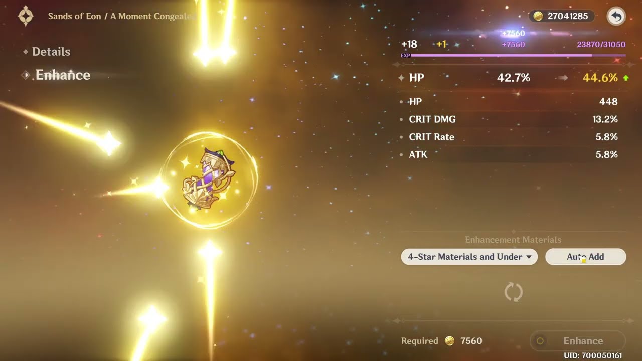 Genshin Impact: Upgrading an artifact (Part 96)