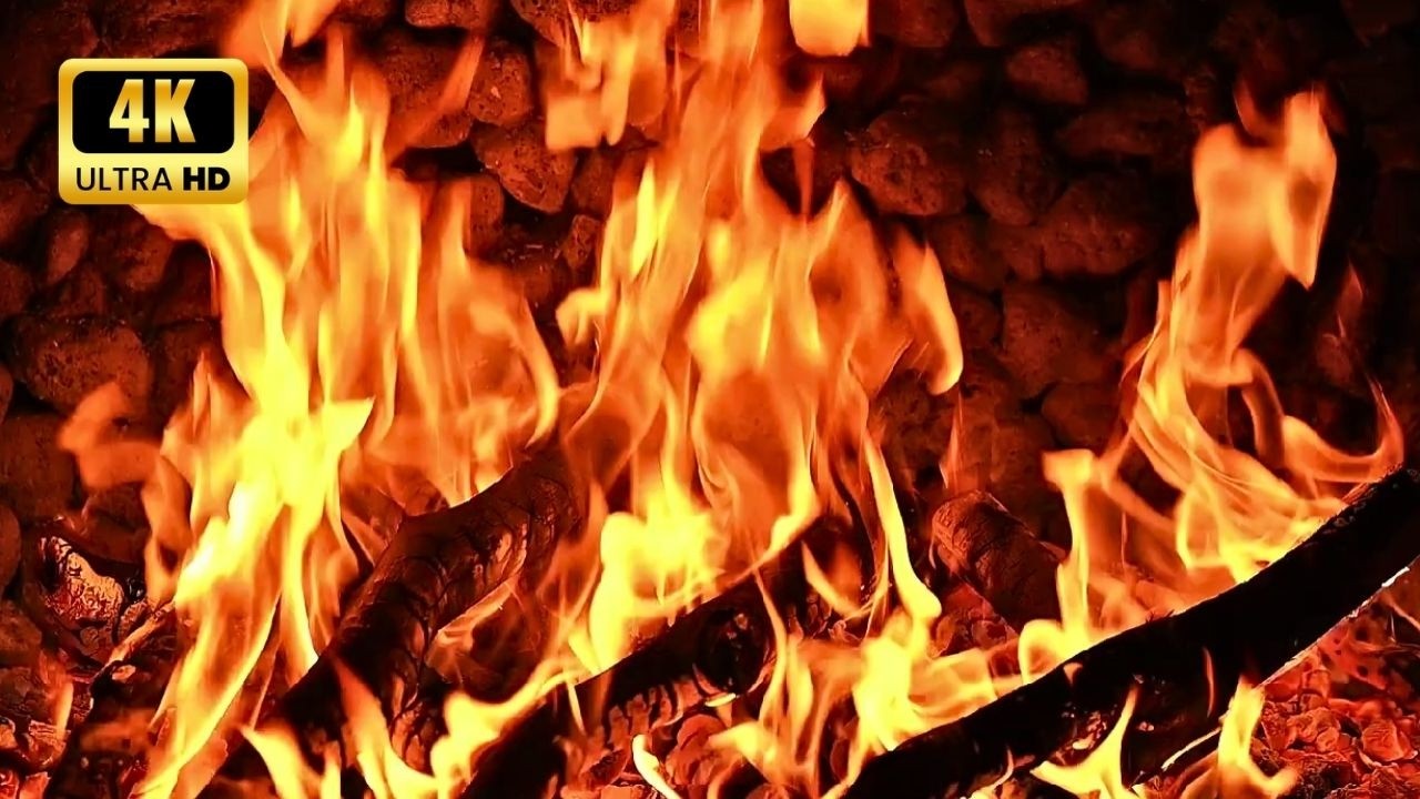 🔥🌤 Relaxing Stone Fireplace Ambience – Real Firelight for Midday Calm & Focus