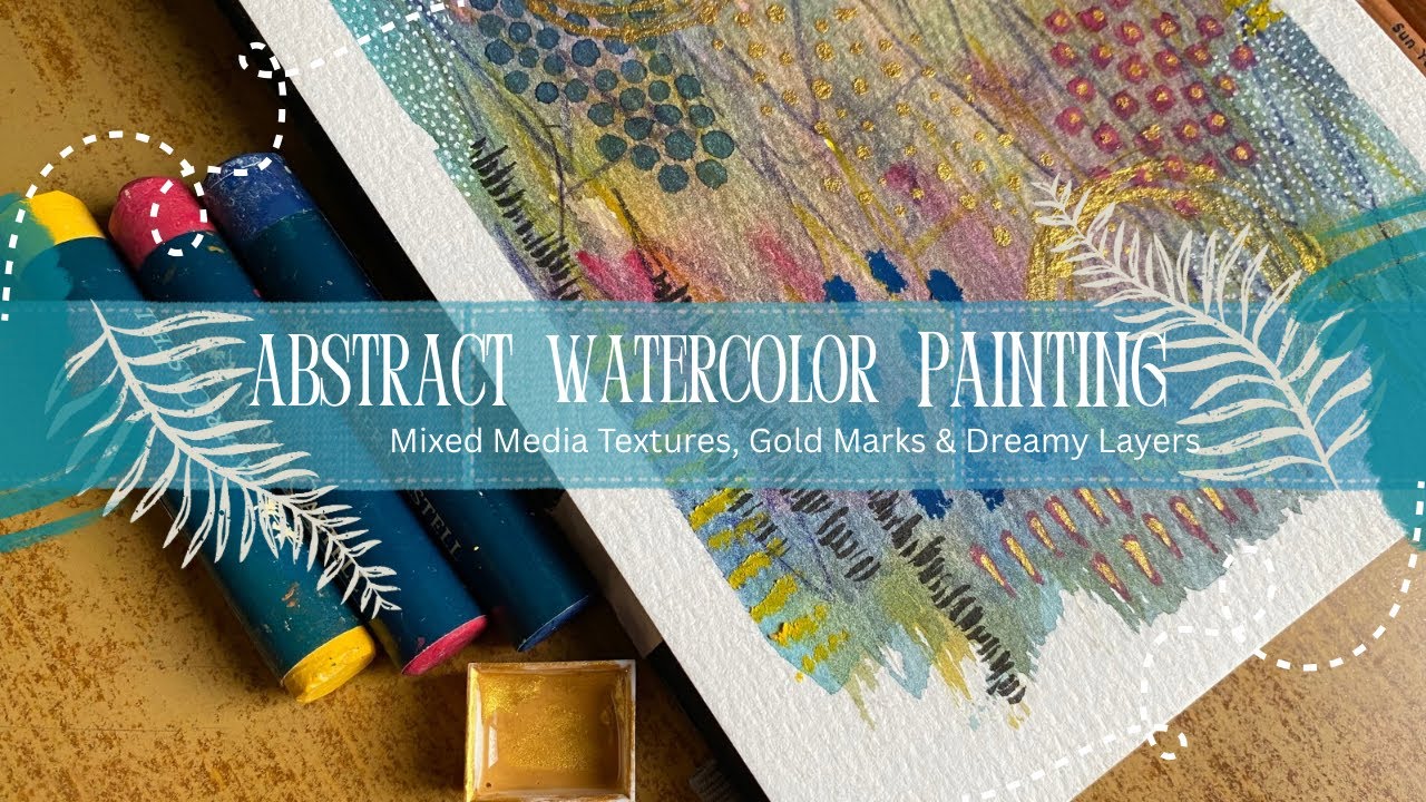 Relaxing Abstract Watercolor Painting | Gentle Colors & Mark Making Abstract Art 