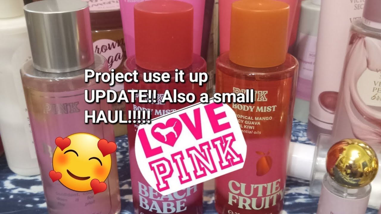 Project use it up UPDATE!!! Also a small PINK HAUL!! #victoriasecret #Pinkhaul #bodycareempties