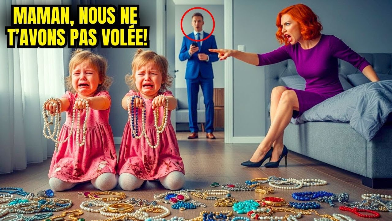 La cruelle belle-mère accuse les jumelles de vol et elles pleurent en criant — le père millionnaire