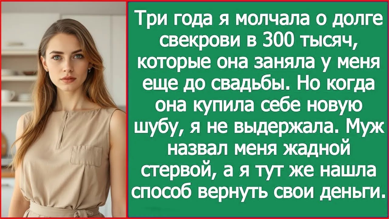Напомнила свекрови о долге в 300 тысяч, которые она заняла у меня, а муж назвал меня жадной стервой.