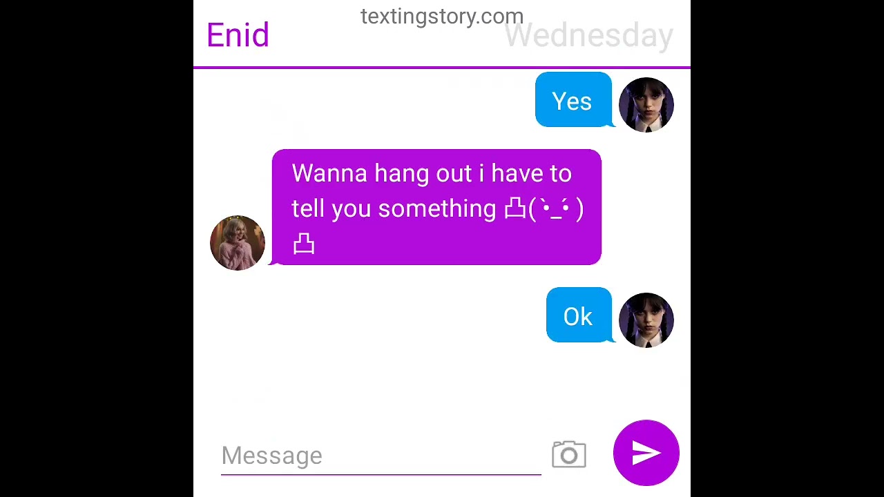 Enid x Wednesday texting story